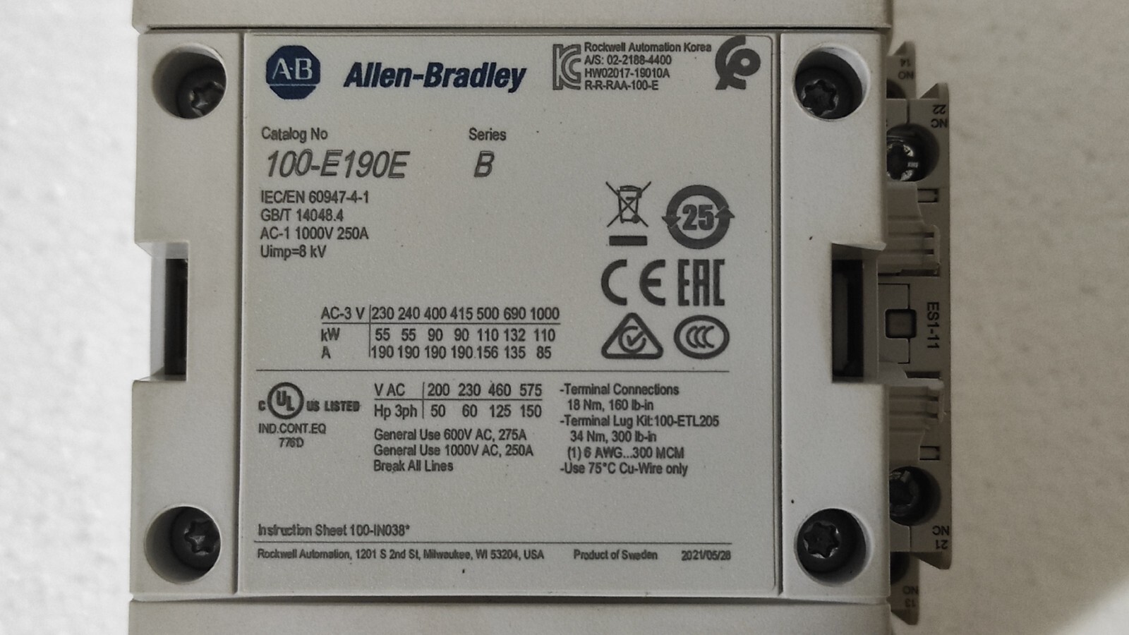 admin/uploads/uploads/AB Allen-Bradley 100-e190e - 100-E190E Series  Contactor Catalog No. 100-ES1-11_1.webp